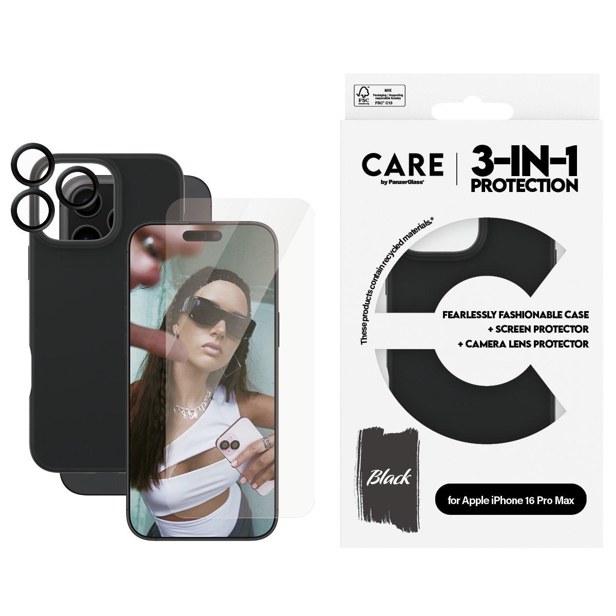 Panzer Bundle Set 3 in 1 Protection Care For iPhone 16 Pro Max