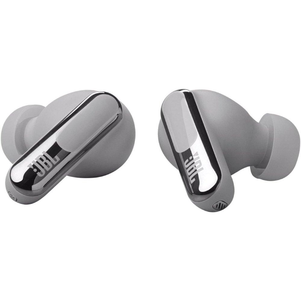 JBL Live Beam 3 True Wireless Noise Cancelling Earbuds with Smart Charging Case – Silver