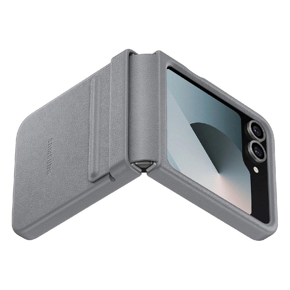 Samsung Galaxy Z Flip 6 Leather Case, EF-VF741PJEGWW - Gray