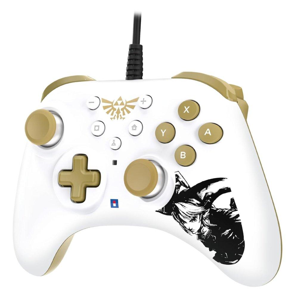 HORI Nintendo Switch Horipad Turbo Ergonomic Wired Controller Pad, 66006 - White