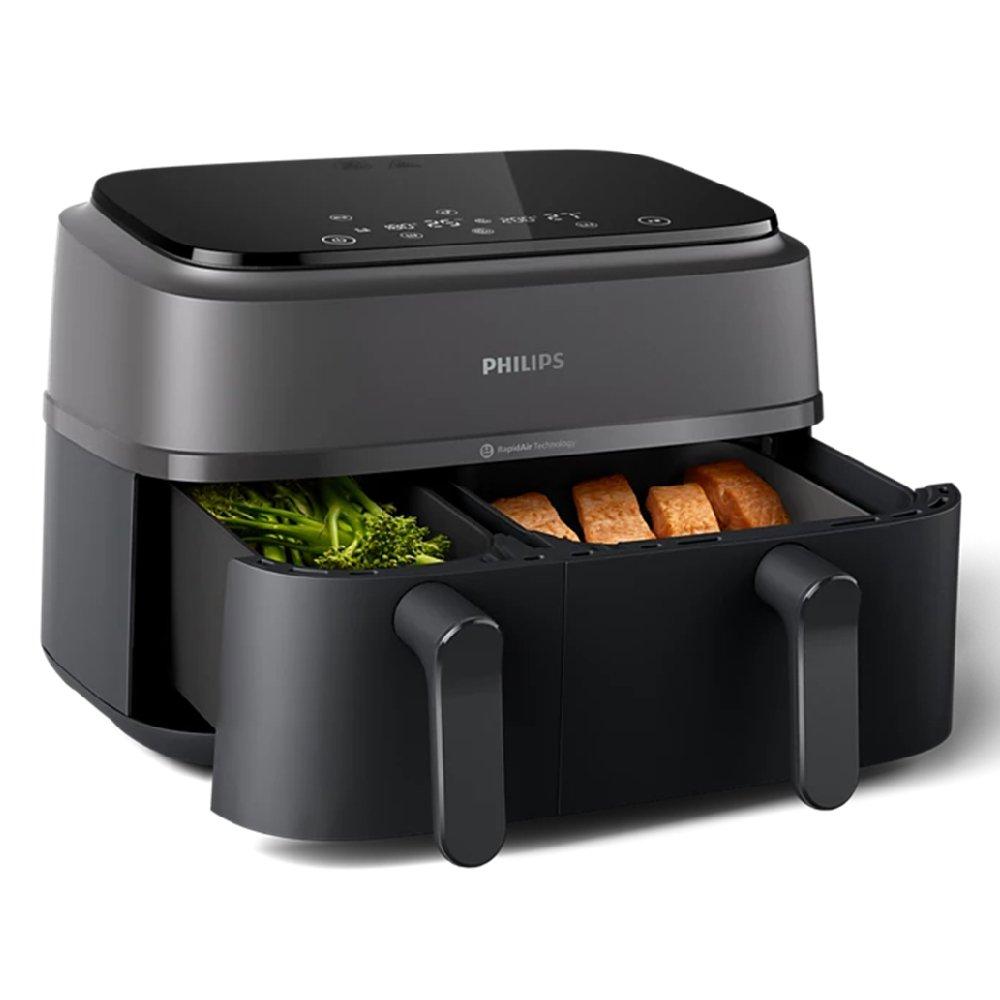 Philips Dual Air Fryer, 2750W, 9L, NA350/00 - Gray & Black