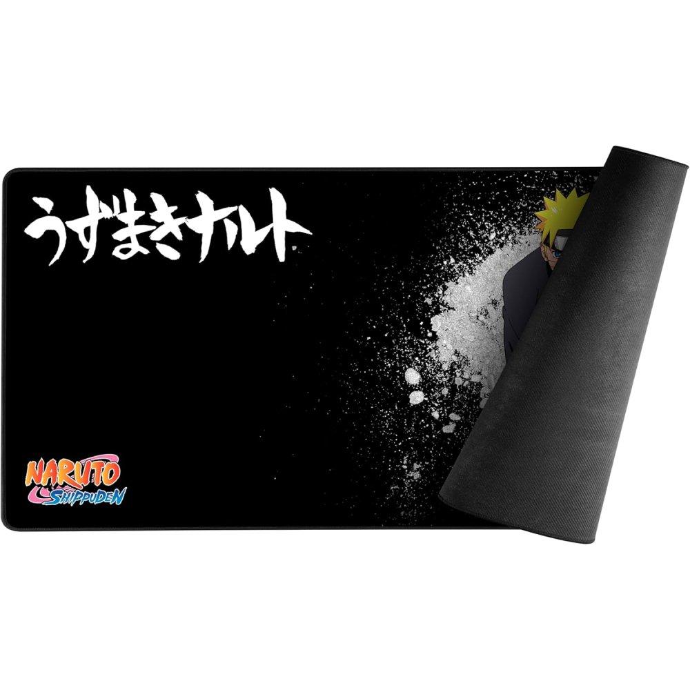 Konix Naruto XXL Gaming Mouse Mat 90 x 46 cm Naruto Mouse Mat with Non-Slip Rubber Base - Black