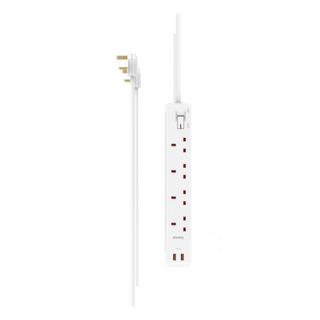 Buy Hama 4 way 2 usb 3m strip extension, 12w, d3223852- white in Kuwait