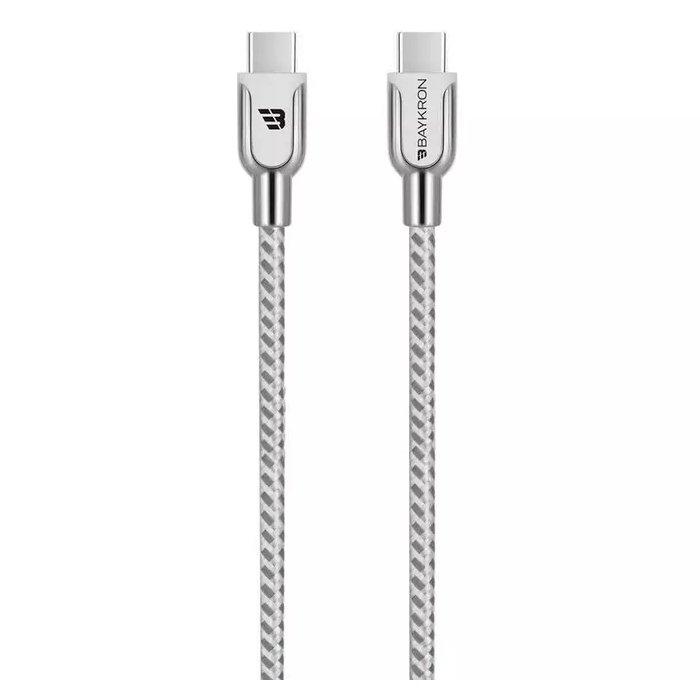 BAYKRON 1.2M Braided USB-C to USB-C Cable , BKR-BL-C2C-001-W- White