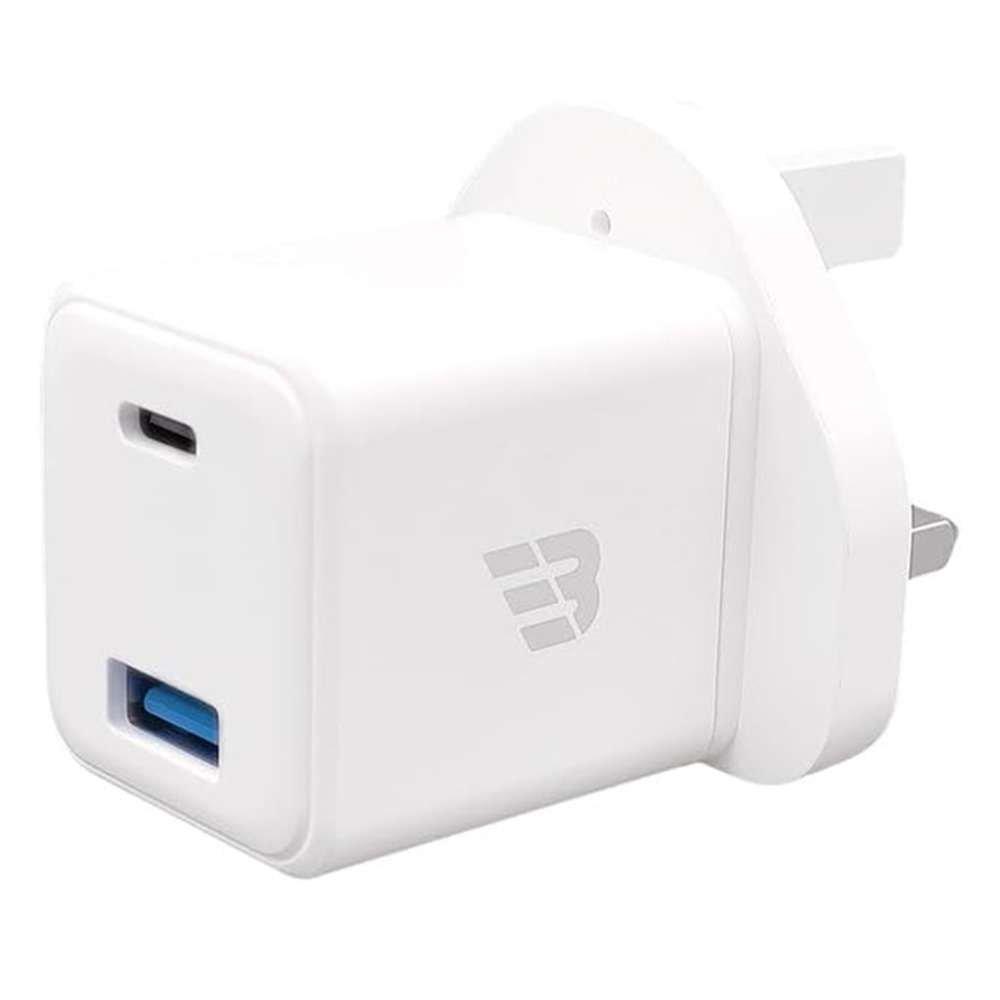 Baykron Basic Charger Dual Ports 20W USB-C & 18W USB-A Two fast charging ports - White