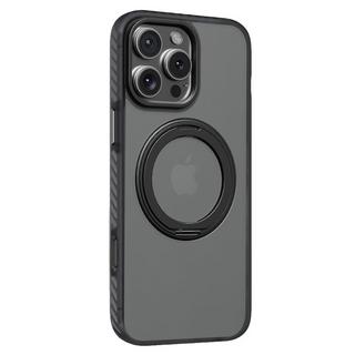 Buy Hyphen axel shock proof magsafe case with rotating ring stand for iphone 16 pro - black in Kuwait