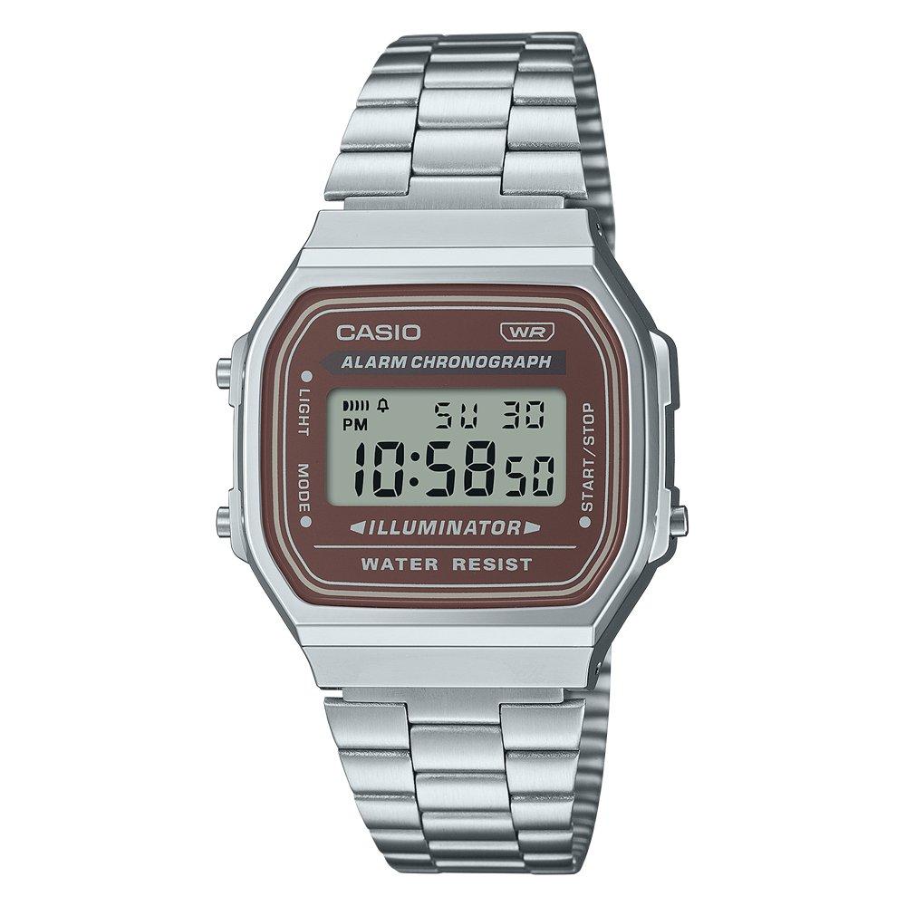 Casio GLU Casual Vintage Watch, 38mm, A168WA-5AYDF - Silver 