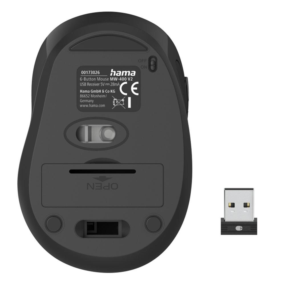 Hama Optical 6 Buttons Wireless Mouse, 173026 – Black