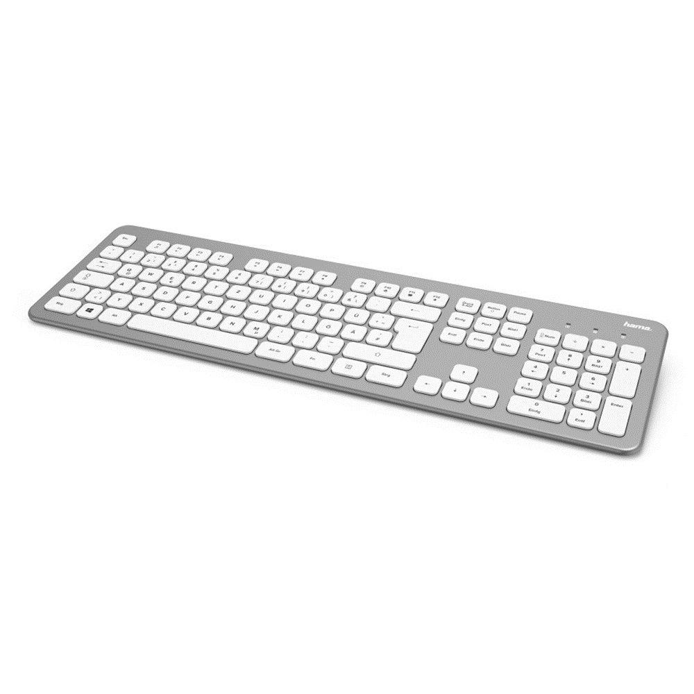 Hama Wireless Keyboard and Mouse, D3182676 - Silver/White