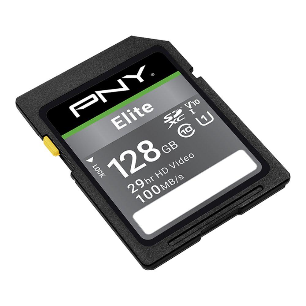 PNY Elite 128GB Class 10 U1 V10 SD Flash Memory Card