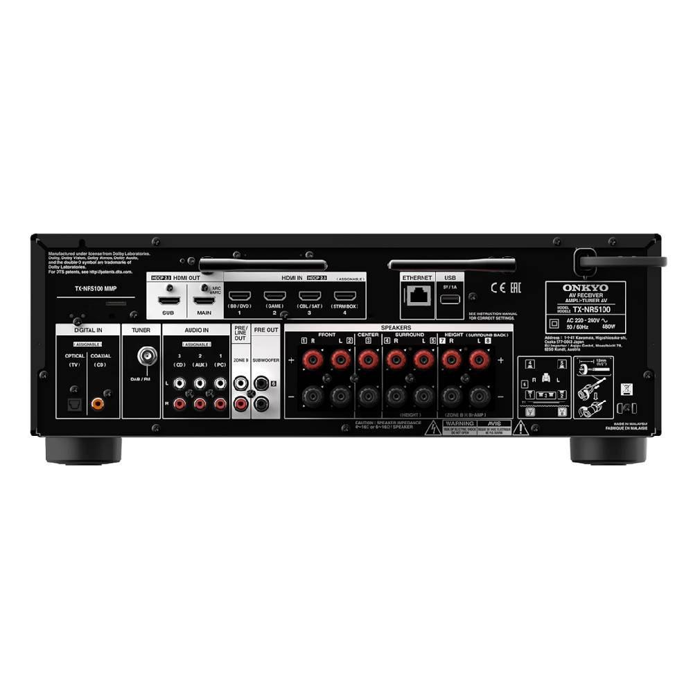 Onkyo 7.2 Channel 8K AV Receiver, TXNR5100M2BMMP - Black