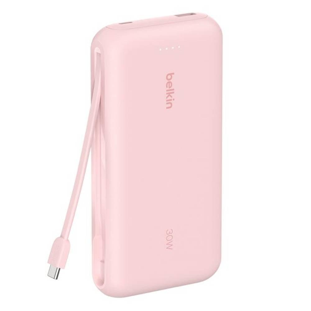 Belkin BoostCharge Power Bank 20K with Integrated Cable, 20W, BPB024HQPK - Pink