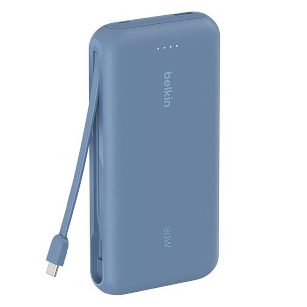 Belkin BoostCharge Power Bank 20K with Integrated Cable, 30W, BPB024HQBL - Blue