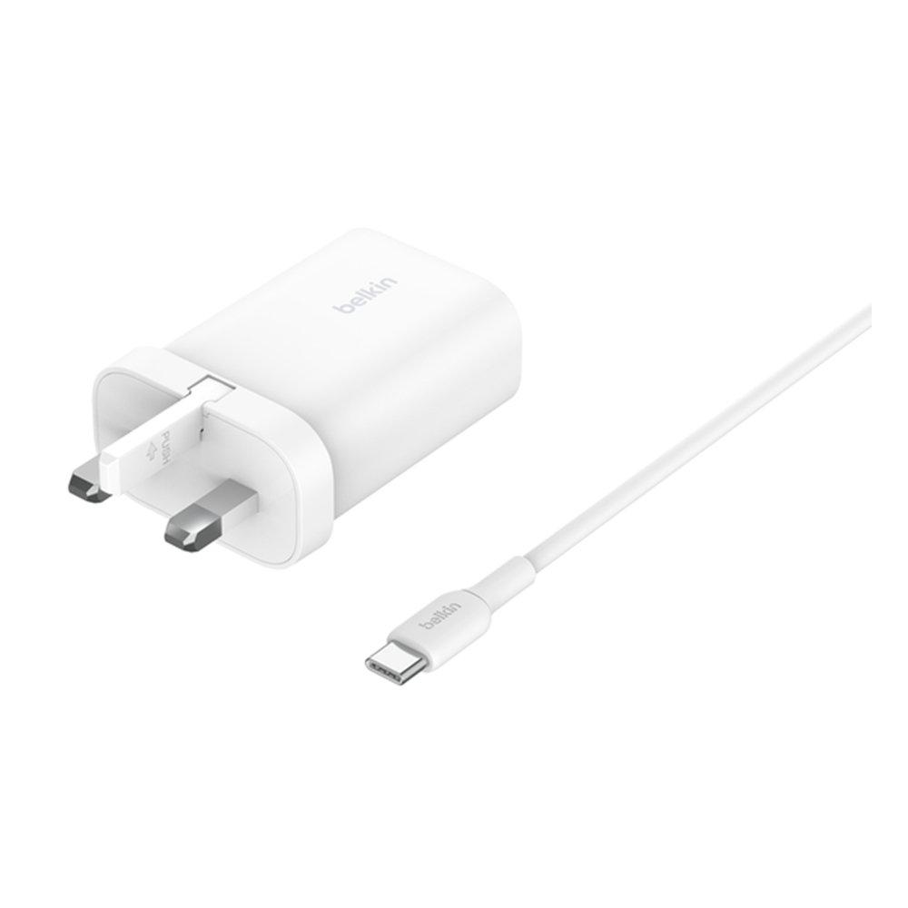 Belkin 3-in-1 Magnetic Foldable Wireless Charger with Qi2, 15W, WIZ029MYWH - White