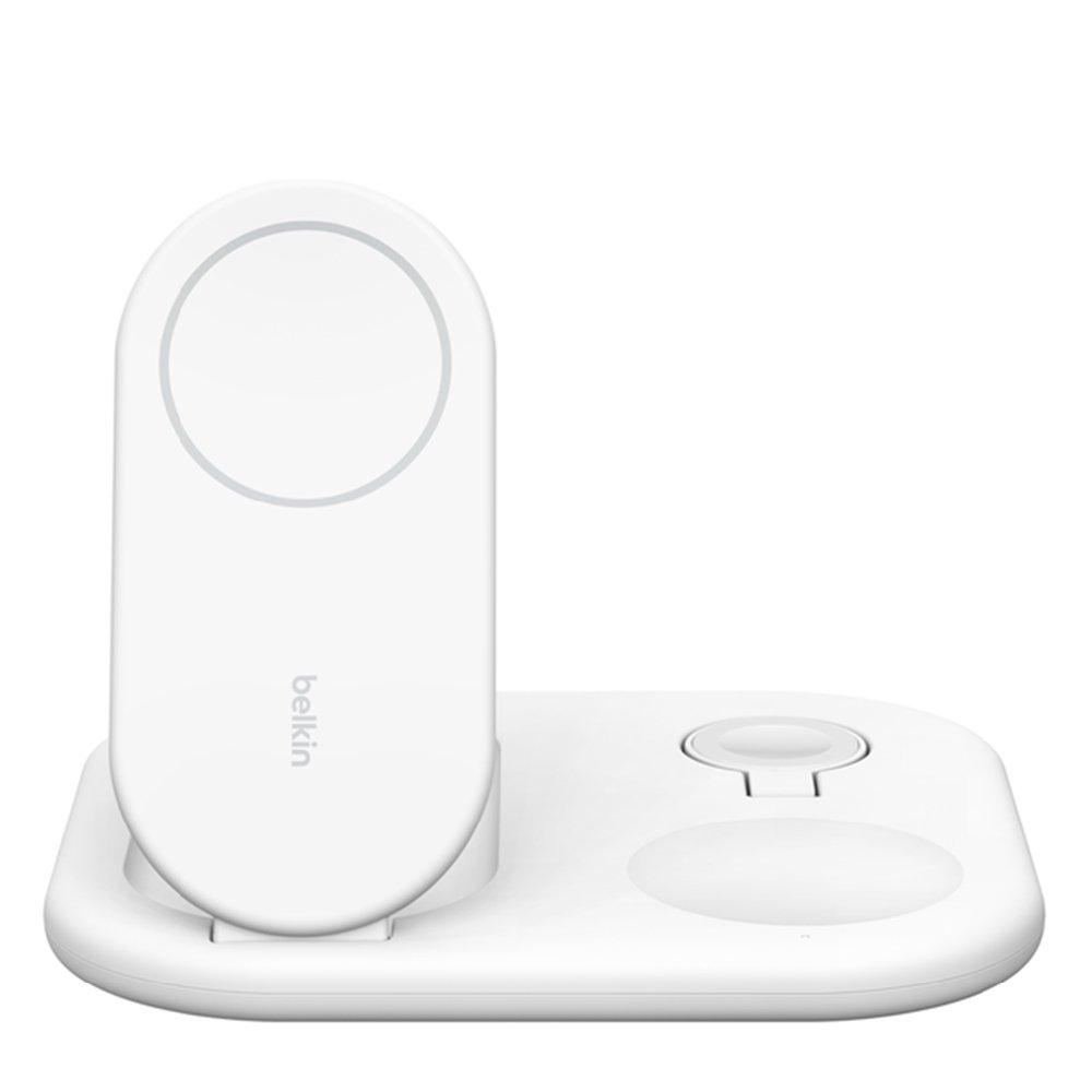 Belkin 3-in-1 Magnetic Foldable Wireless Charger with Qi2, 15W, WIZ029MYWH - White