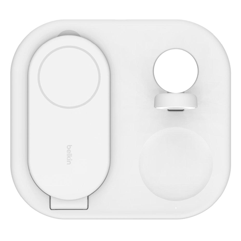 Belkin 3-in-1 Magnetic Foldable Wireless Charger with Qi2, 15W, WIZ029MYWH - White