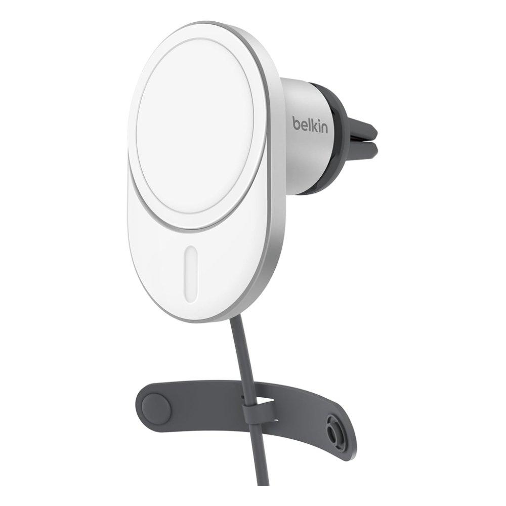 Belkin BoostCharge Pro Magnetic Wireless Car Charger with Qi2, 15W, WIC008BTGR-V2 - Grey