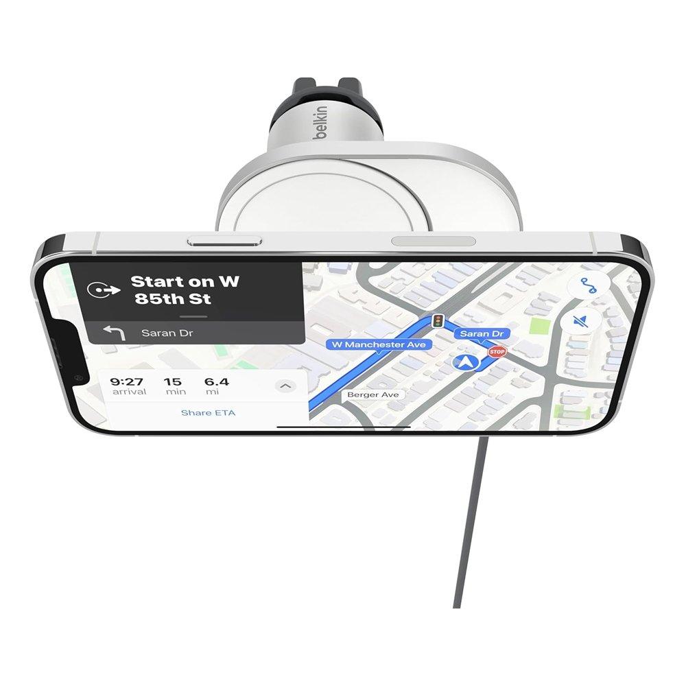 Belkin BoostCharge Pro Magnetic Wireless Car Charger with Qi2, 15W, WIC008BTGR-V2 - Grey