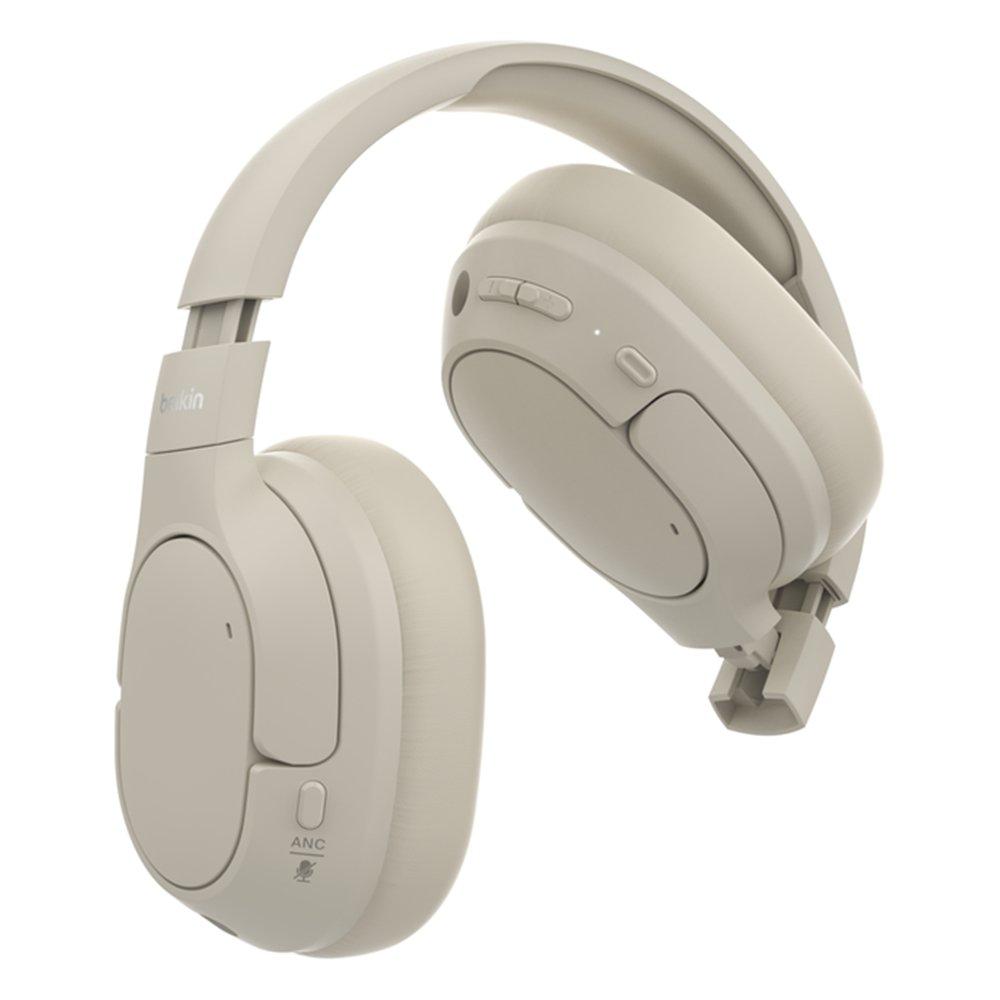 Belkin SoundForm Isolate Noise Cancelling Over-Ear Headphones, AUD008HQSA – Sand