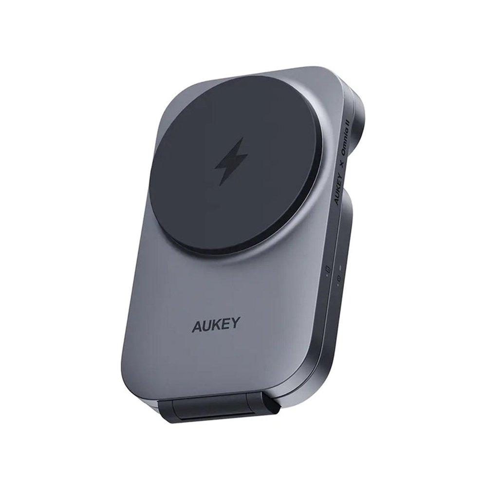 شاحن حائط مغناطيسي 3 في 1 من أوكي، AU-LC-MC312-GY - رمادي