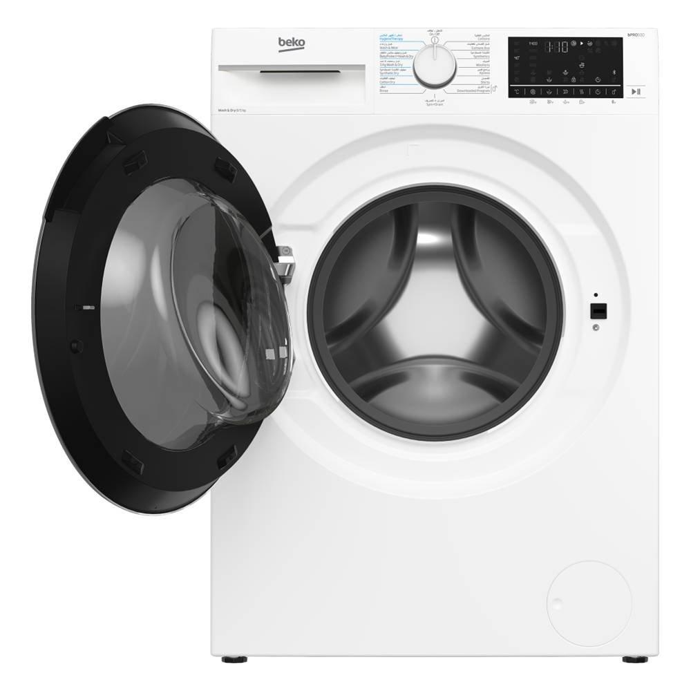 غسالة ونشافة تحميل أمامي من بيكو، سعة 8 كجم، نشافة 5 كجم، بلوتوث، WD8514W - أبيض