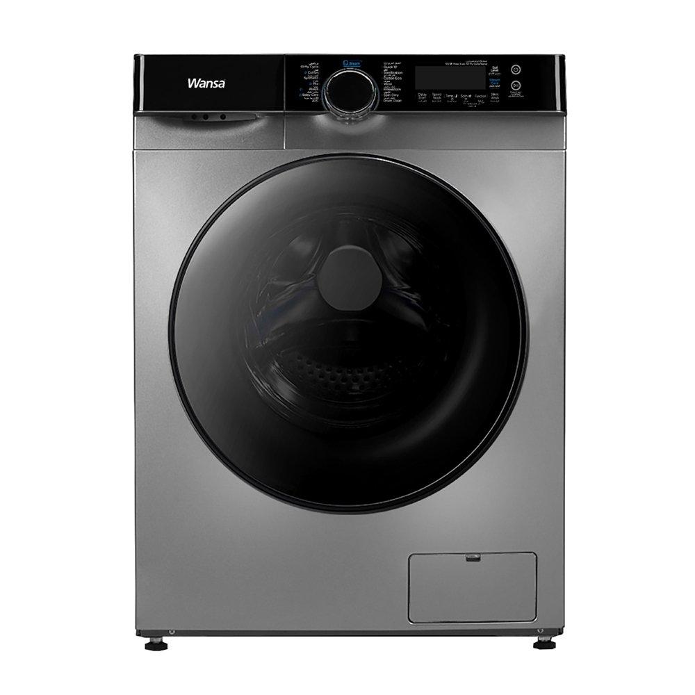 Wansa Front Load Washing Machine, 10KG Washing Capacity, WFL10014-SLM24C10 - Silver