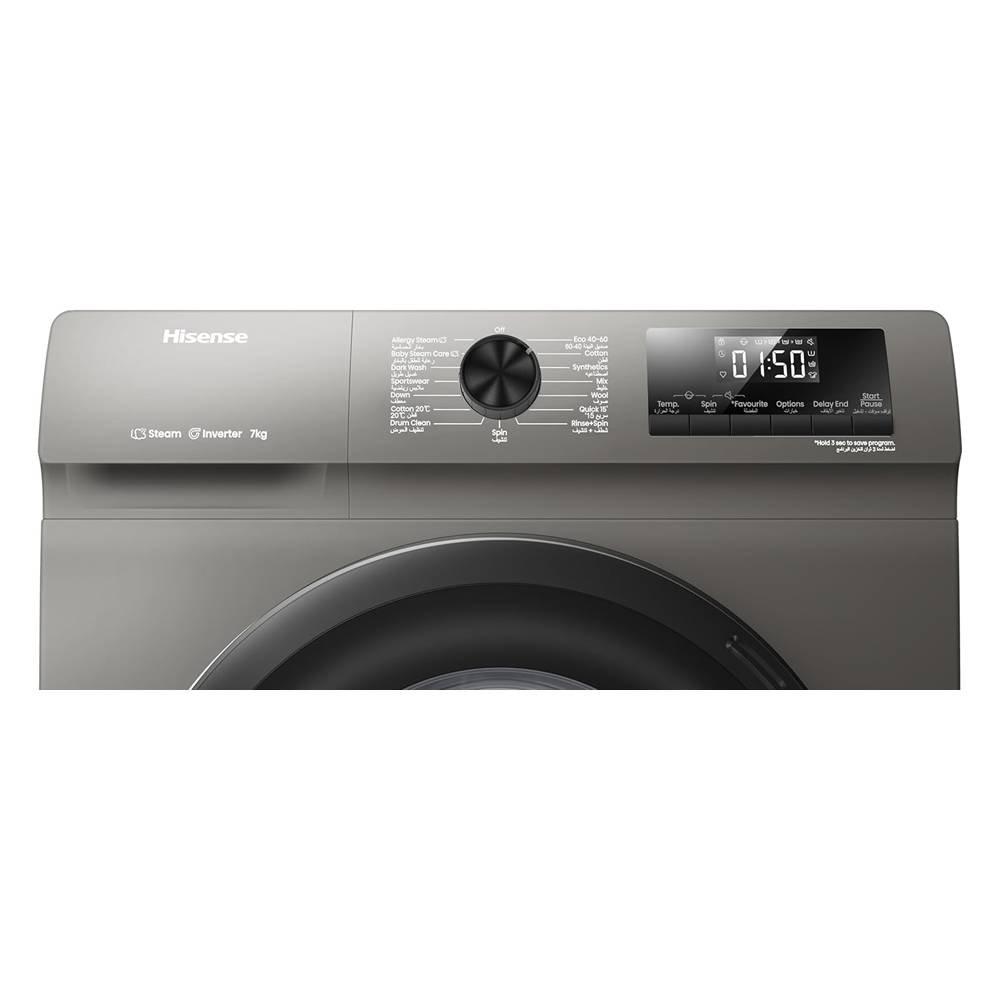Hisense Front Load Washer, 7KG, WFQP7012T/P - Titanium Grey