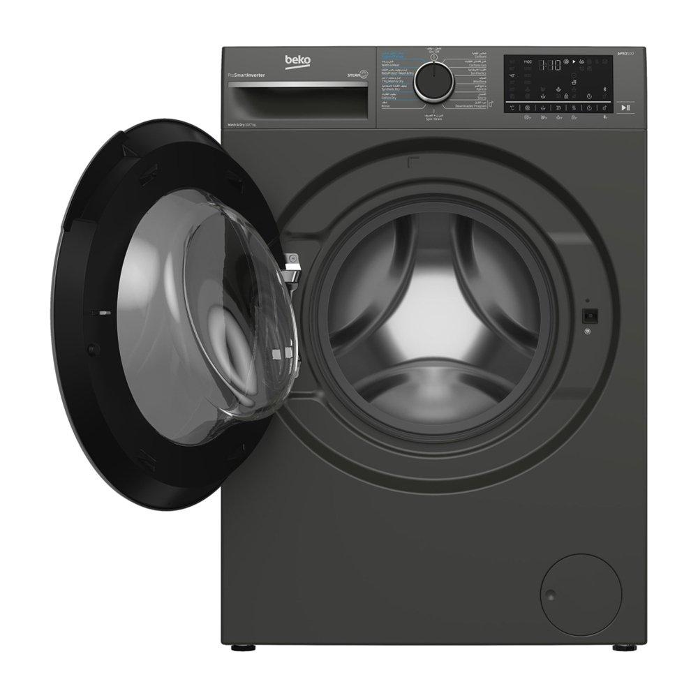 Beko Front Load Washer, 10KG Capacity, 7KG Dryer, Bluetooth, WD10714M - Manhattan Gray