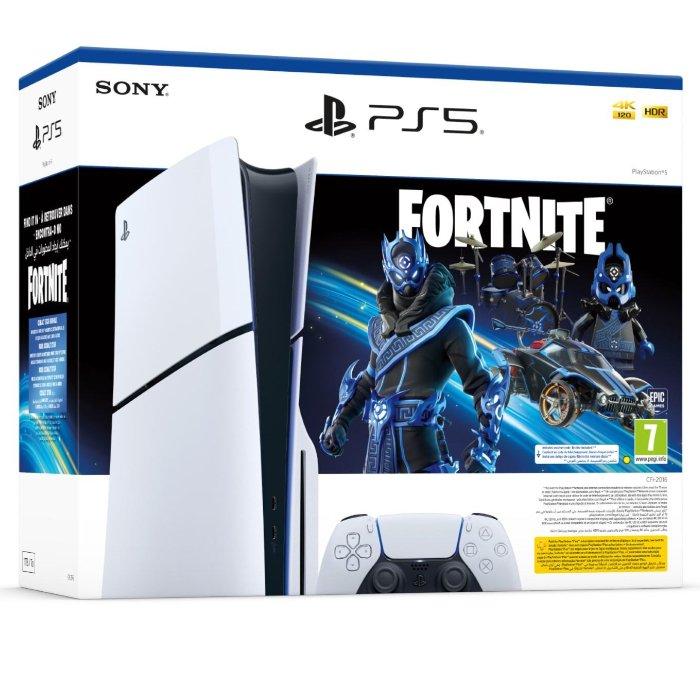 Sony PlayStation 5 Slim Fortnite Bundles Disc Console, CFI-2016A01Y - White