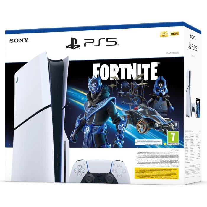 Sony PlayStation 5 Slim Fortnite Bundles Disc Console, CFI-2016A01Y - White