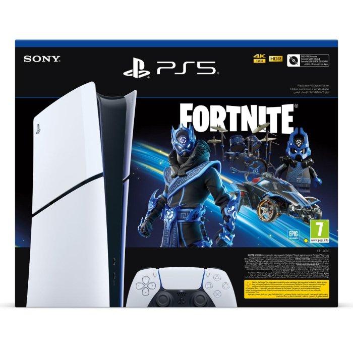 بلاي ستيشن 5 الإصدار الرقمي مع حزمة ألعاب فورتنايت من سوني - CFI-2016B01Y - أبيض