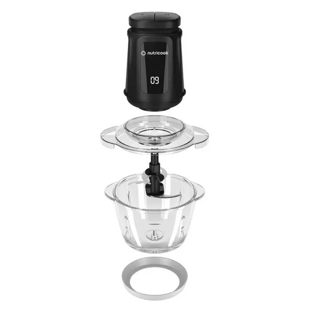 Nutricook XL Food Chopper With 1.2L Glass  Bowl, 500W, NC-CH1200 - Black