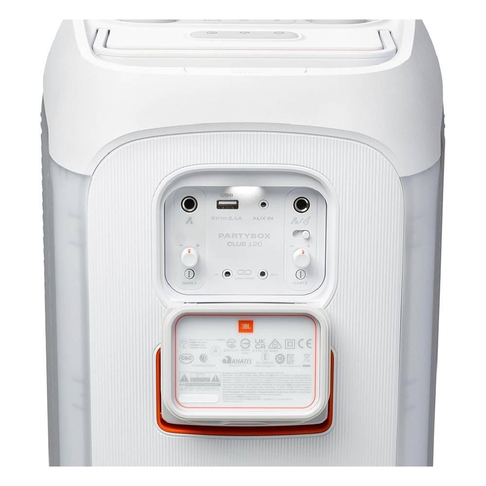 JBL PartyBox Club 120 Portable Speaker, 160W, JBLPBCLUB120SWUK - White