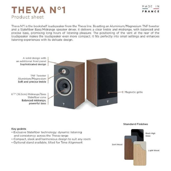 FOCAL THEVA N1 2-Way Bookshelf Speaker, FOAESFO1N10B100 – Black