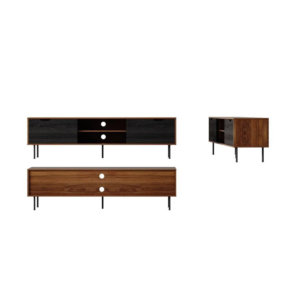 Wansa TV Stand, Up to 75-inch, 65Kg Loading Capacity, KS0224  – Walnut/Black