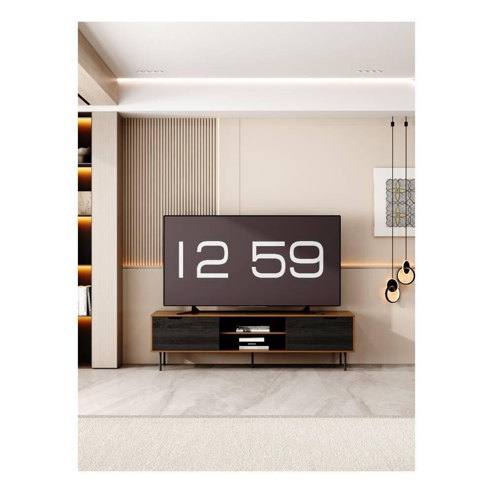 Wansa TV Stand, Up to 75-inch, 65Kg Loading Capacity, KS0224  – Walnut/Black