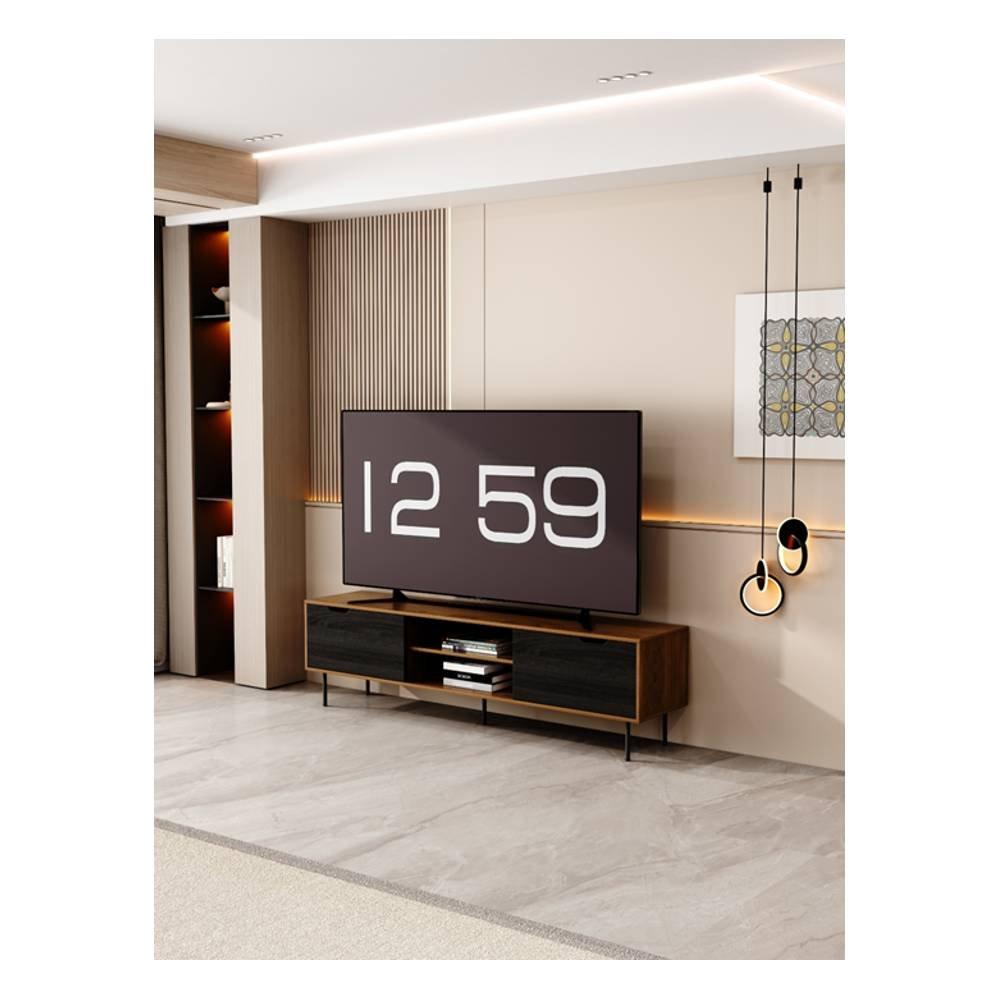 Wansa TV Stand, Up to 75-inch, 65Kg Loading Capacity, KS0224  – Walnut/Black