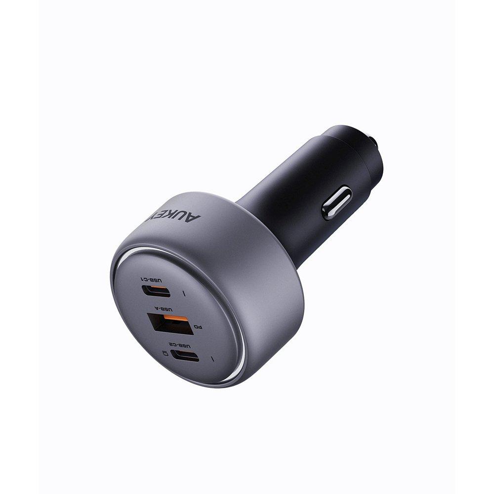 Aukey 72W Car Charger with Cable, AU-CC-P2-GY – Grey