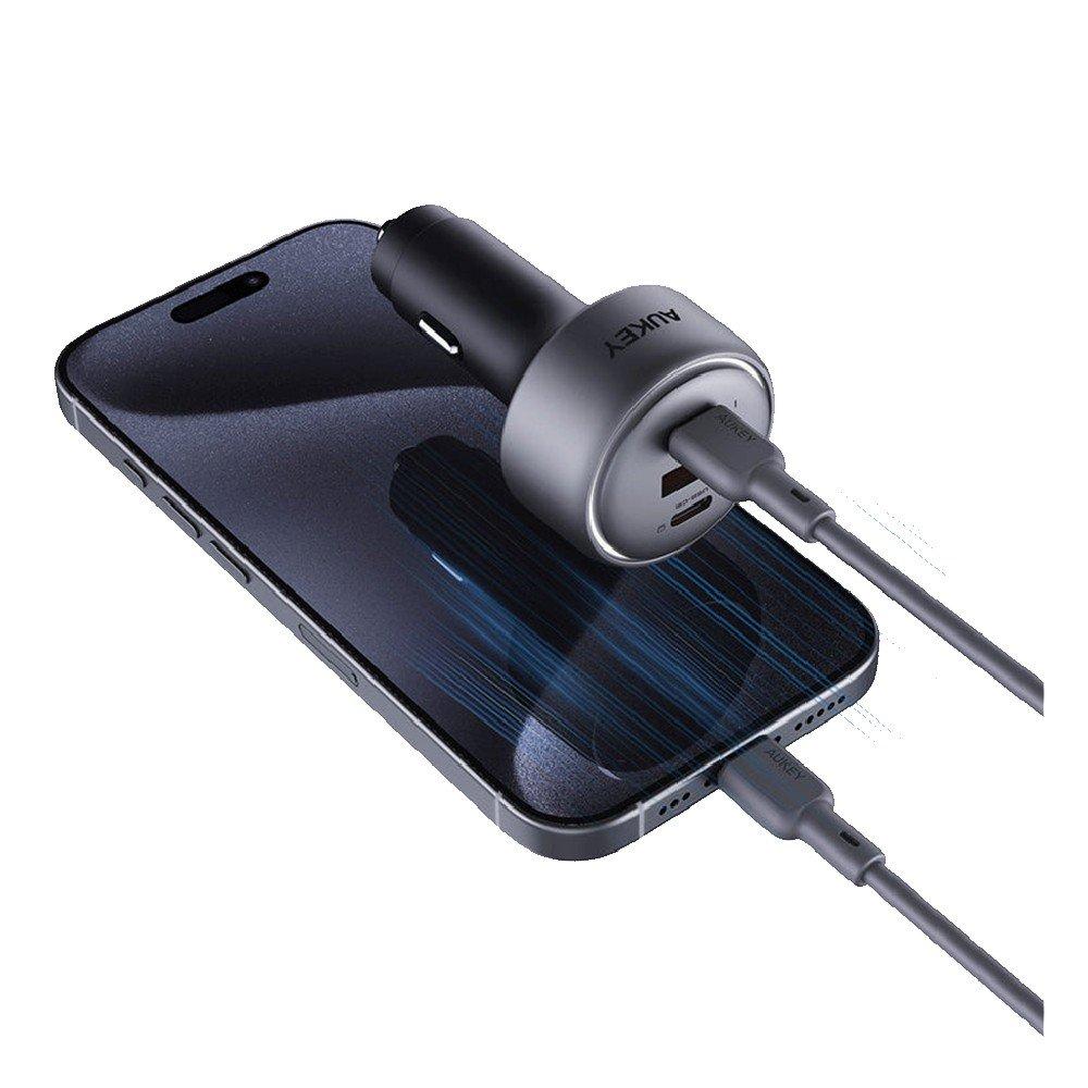 AUKEY Pathfinder Mix 3 100W Fast Charging Car Charger, AU-CC-P3-GY - Grey
