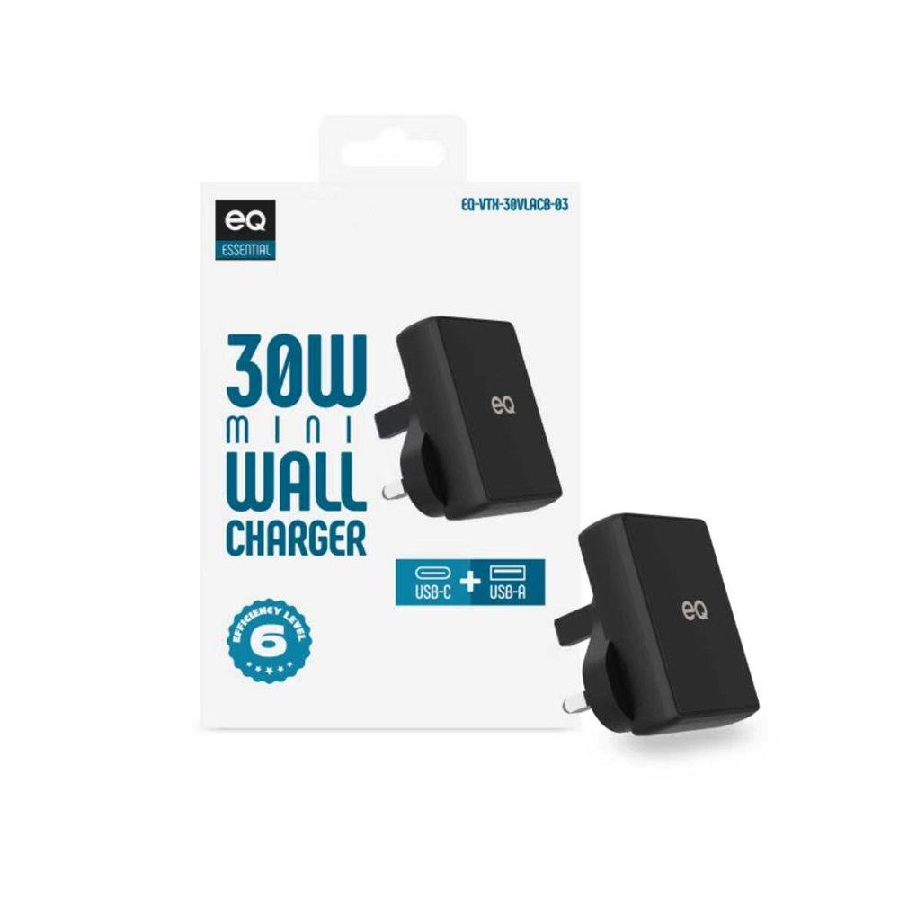 EQ 30W Mini Wall Charger, EQ-VTX-30VLACB-03 - Black