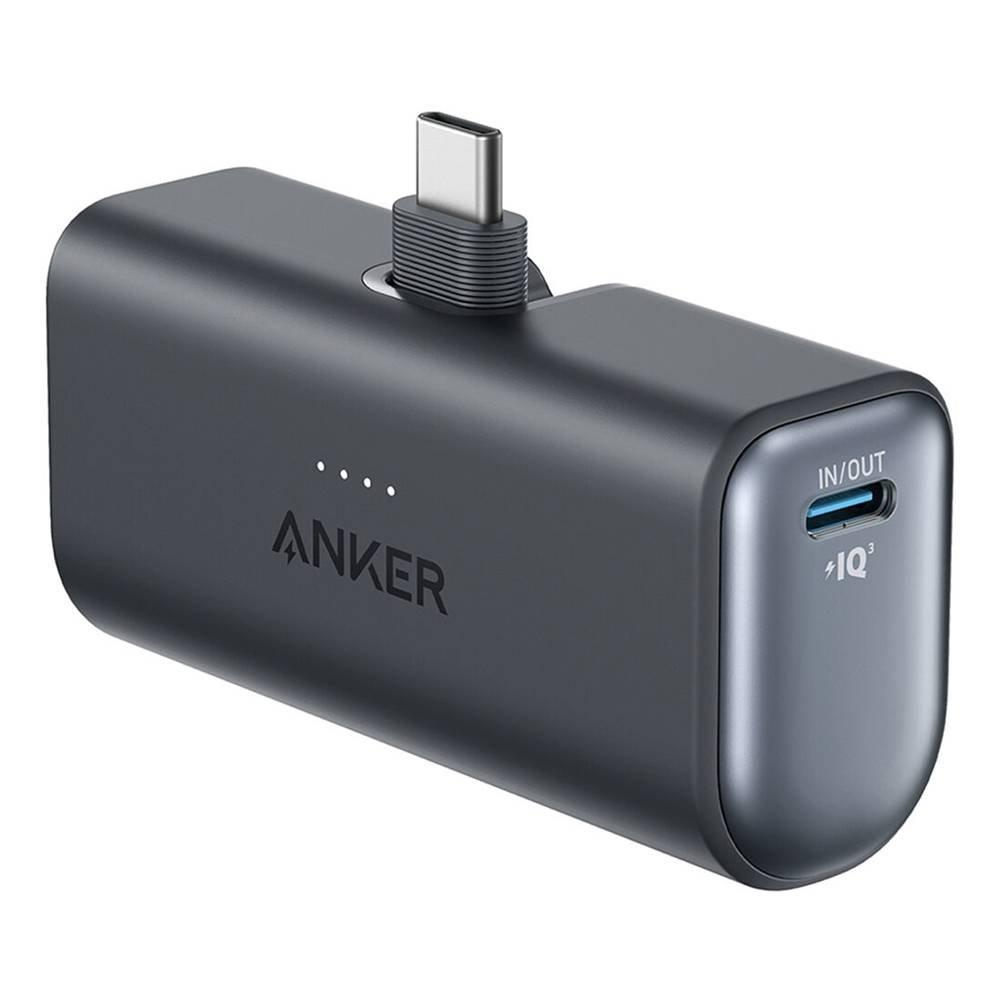 Anker Nano Power Bank 5000mAh, 22.5W, Built-In USB-C Cable A1653H11 - Black