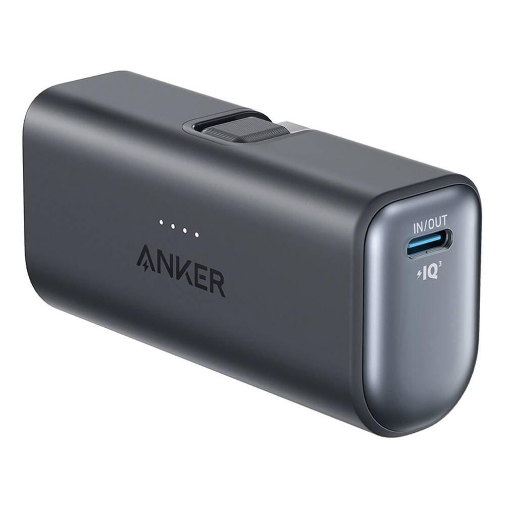 Anker Nano Power Bank 5000mAh, 22.5W, Built-In USB-C Cable A1653H11 - Black