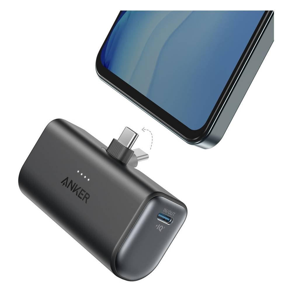 Anker Nano Power Bank 5000mAh, 22.5W, Built-In USB-C Cable A1653H11 - Black