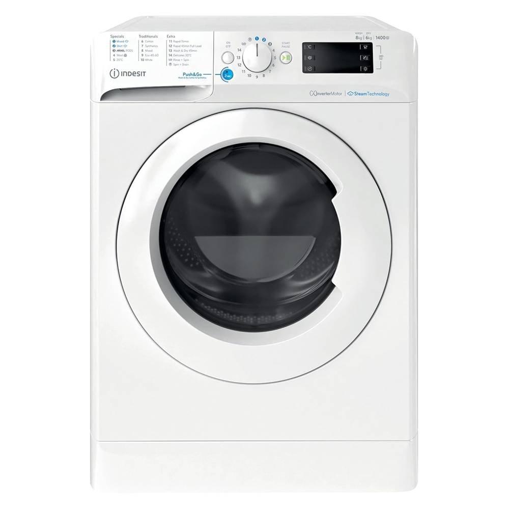 Indesit Front Load Washer and Dryer, 9KG, BDE 964 WSV GCC - White