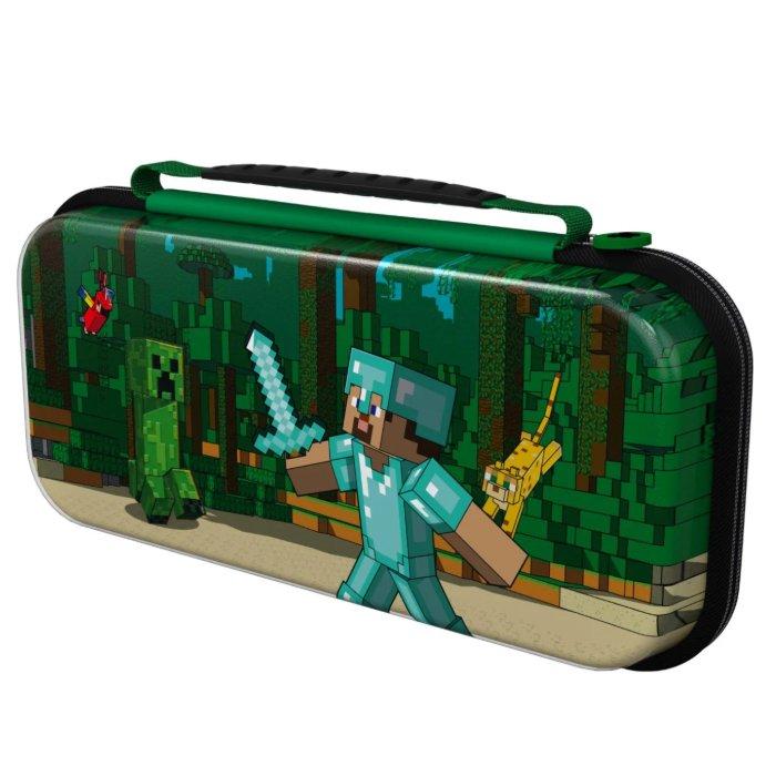 PDP Nintendo Switch Travel Case Plus GLOW: Minecraft Forest Battle - Multicolored