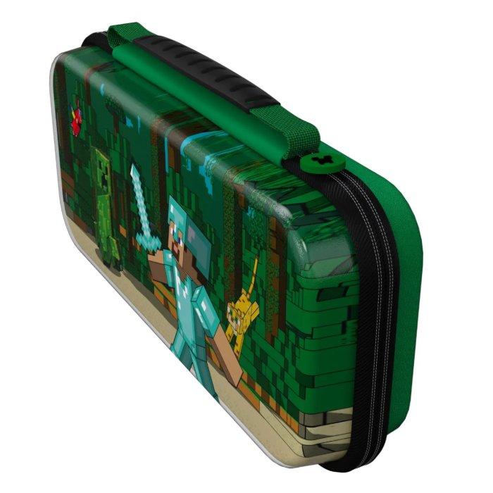 PDP Nintendo Switch Travel Case Plus GLOW: Minecraft Forest Battle - Multicolored