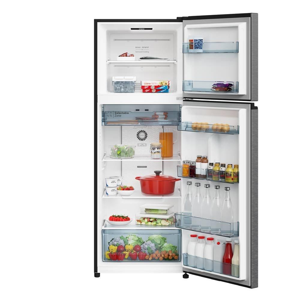 ثلاجة بفريزر علوي من هيتاشي، سعة 409 لتر، 16 قدم مكعب، HRTN6443SXKW - إينوكس