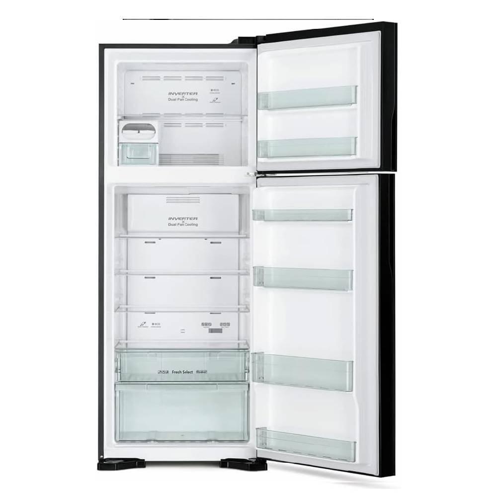 ثلاجة بفريزر علوي من هيتاشي، سعة 550 لتر، 21 قدم مكعب، R-VG760PK7-3 GBK - أسود زجاجي