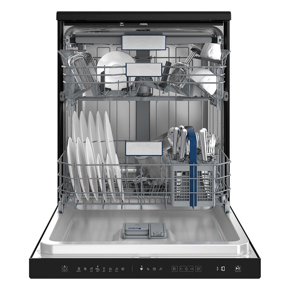 Hitachi Free Standing Dishwasher, 8 Programs, 15 Settings, HDF-F158CVGB - Black