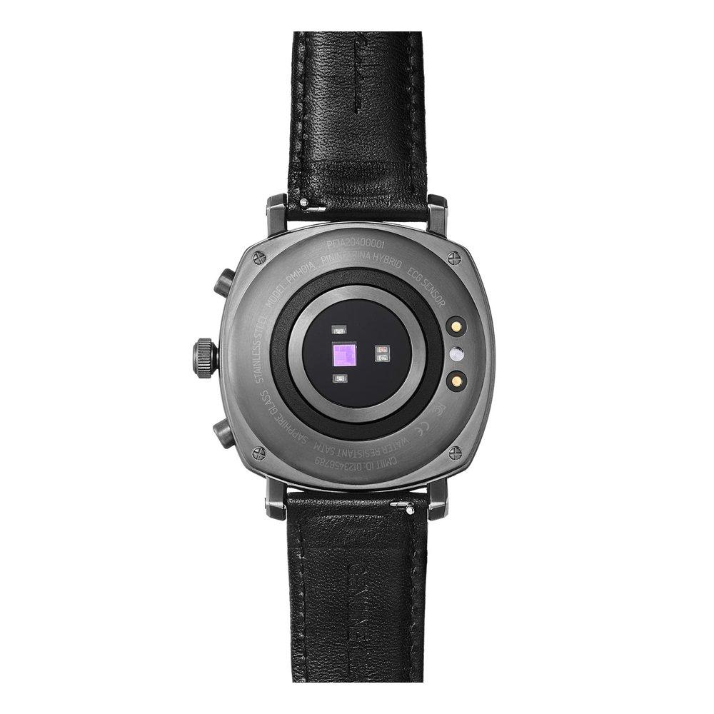 Pininfarina Senso Hybrid Men’s Smart Watch, Leather Strap, 44mm, PMH01A-04 – Black